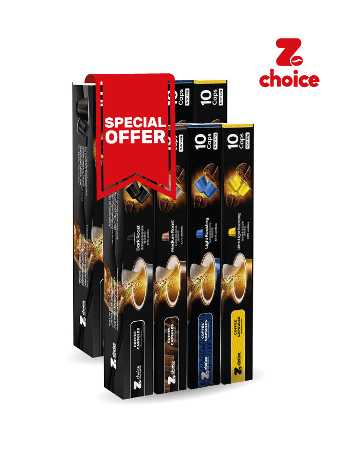 Special Offer - 80 Coffee Capsules Dark, Medium, Light and Ultra-Light Roast